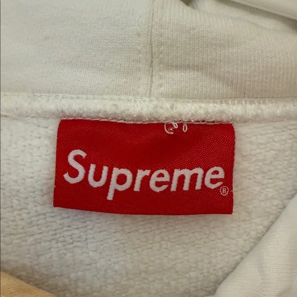 Supreme Shears Print Hoodie in White and Tan - Picture 2 of 13